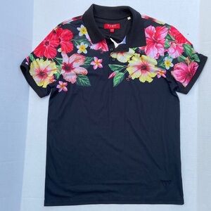 New GUESS Mens Floral Polo Shirt SZ S